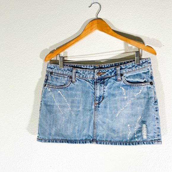 Seven for all mankind paint splattered denim skirt - Picture 2 of 7